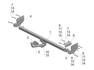 Фаркоп Avtos для Kia Soul 2008-2014