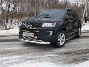 Защита передняя овальная короткая 75х42 мм для Ford Explorer № FOREXPL16-16