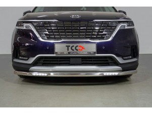 Защита переднего бампера с ДХО 60 мм для Kia Carnival № KIACAR21-18